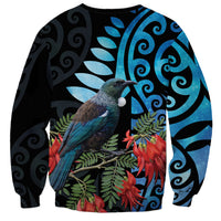Tui Bird Kakabeak New Zealand Sweatshirt Clianthus Galaxy Maori Koru Pattern LT22 - Polynesian Pride