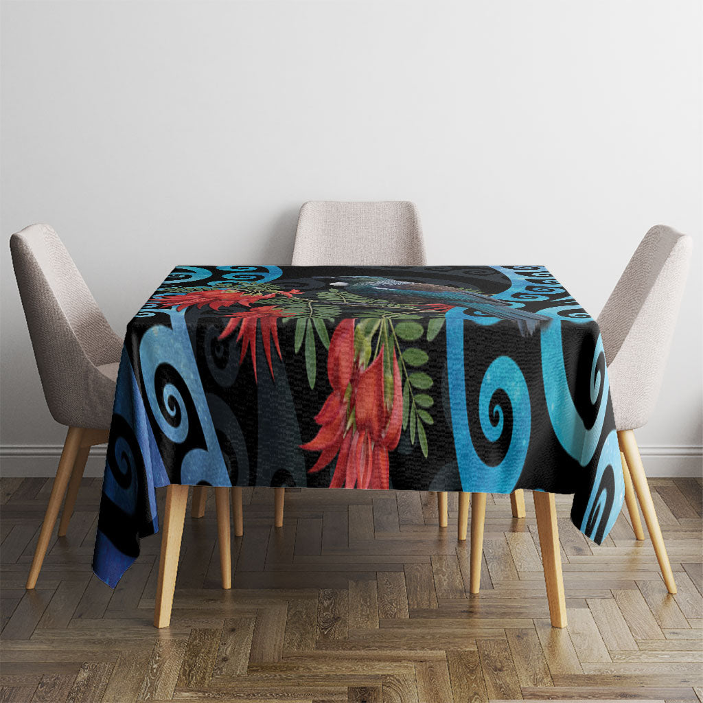 Tui Bird Kakabeak New Zealand Tablecloth Clianthus Galaxy Maori Koru Pattern LT22 - Polynesian Pride