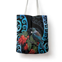 Tui Bird Kakabeak New Zealand Tote Bag Clianthus Galaxy Maori Koru Pattern LT22 - Polynesian Pride