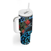 Tui Bird Kakabeak New Zealand Tumbler With Handle Clianthus Galaxy Maori Koru Pattern LT22 - Polynesian Pride