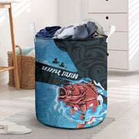 Snapper Fishing New Zealand Laundry Basket Tamure Fish Hook Maori Pattern LT22 Blue - Polynesian Pride