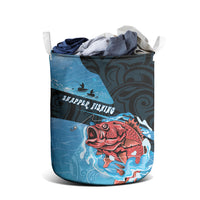 Snapper Fishing New Zealand Laundry Basket Tamure Fish Hook Maori Pattern LT22 - Polynesian Pride