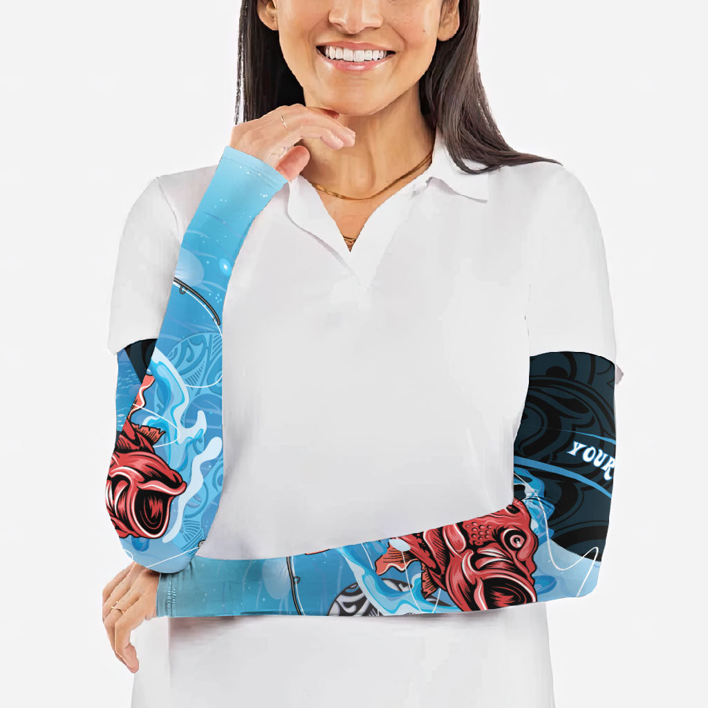 Personalised Snapper Fishing New Zealand Arm Sleeves Tamure Fish Hook Maori Pattern LT22 - Polynesian Pride