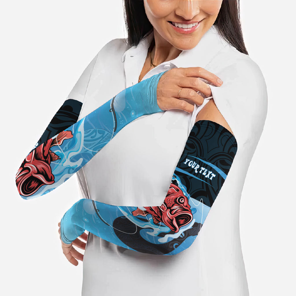 Personalised Snapper Fishing New Zealand Arm Sleeves Tamure Fish Hook Maori Pattern LT22 - Polynesian Pride