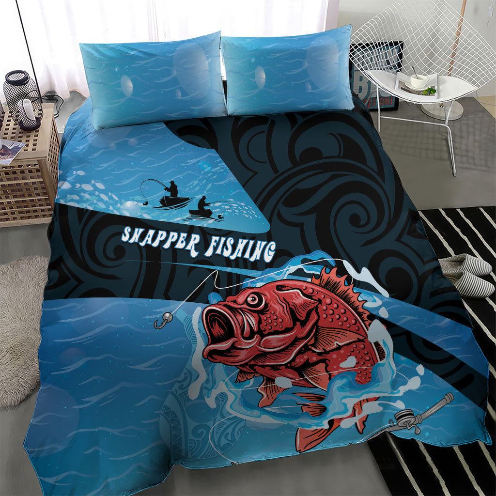 Snapper Fishing New Zealand Bedding Set Tamure Fish Hook Maori Pattern LT22 - Polynesian Pride