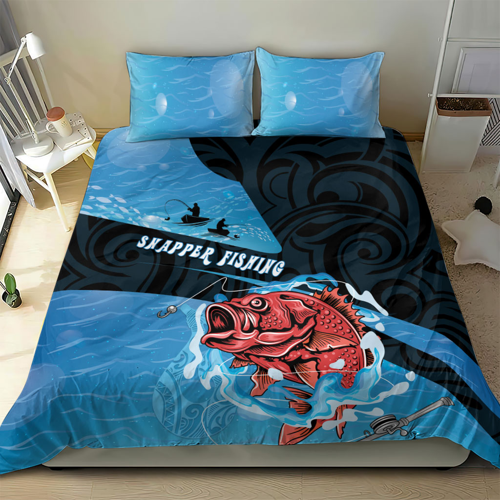 Snapper Fishing New Zealand Bedding Set Tamure Fish Hook Maori Pattern LT22 - Polynesian Pride