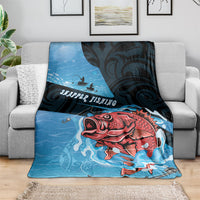 Snapper Fishing New Zealand Blanket Tamure Fish Hook Maori Pattern LT22 - Polynesian Pride