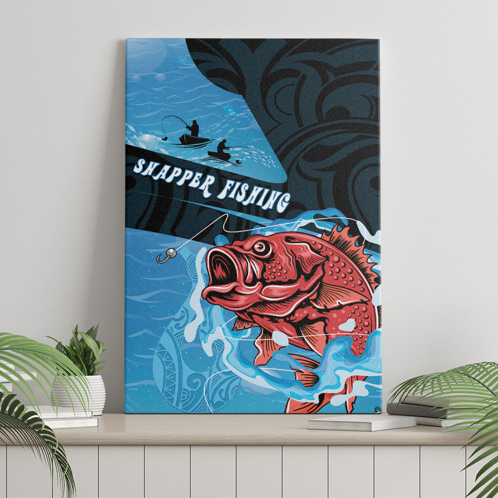 Snapper Fishing New Zealand Canvas Wall Art Tamure Fish Hook Maori Pattern LT22 - Polynesian Pride