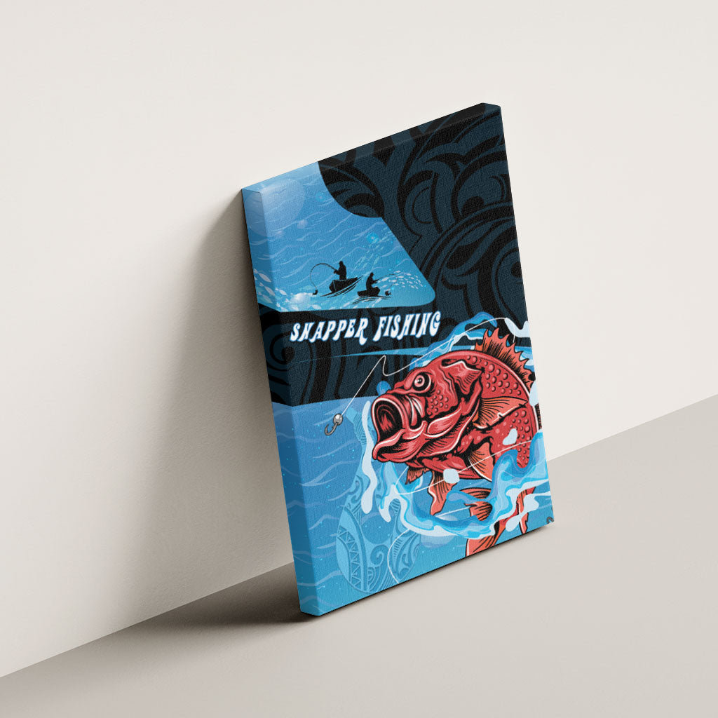 Snapper Fishing New Zealand Canvas Wall Art Tamure Fish Hook Maori Pattern LT22 - Polynesian Pride