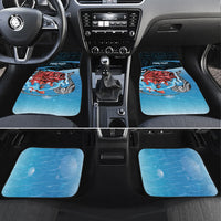 Personalised Snapper Fishing New Zealand Car Mats Tamure Fish Hook Maori Pattern LT22 Set 4pcs Blue - Polynesian Pride