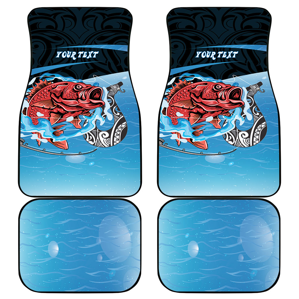 Personalised Snapper Fishing New Zealand Car Mats Tamure Fish Hook Maori Pattern LT22 - Polynesian Pride