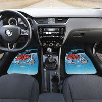 Personalised Snapper Fishing New Zealand Car Mats Tamure Fish Hook Maori Pattern LT22 Set 2pcs - Front Blue - Polynesian Pride