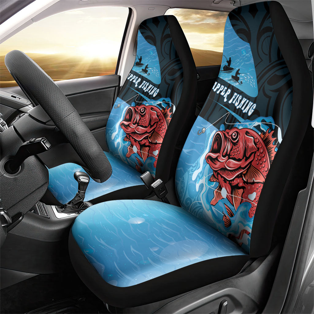 Snapper Fishing New Zealand Car Seat Cover Tamure Fish Hook Maori Pattern LT22 - Polynesian Pride