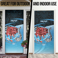 Personalised Snapper Fishing New Zealand Door Cover Tamure Fish Hook Maori Pattern LT22 - Polynesian Pride