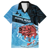 Personalised Snapper Fishing New Zealand Family Matching Mermaid Dress and Hawaiian Shirt Tamure Fish Hook Maori Pattern