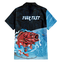 Personalised Snapper Fishing New Zealand Family Matching Mermaid Dress and Hawaiian Shirt Tamure Fish Hook Maori Pattern
