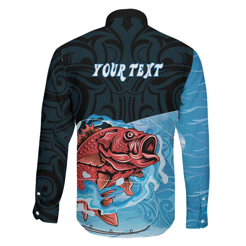 Personalised Snapper Fishing New Zealand Family Matching Puletasi and Hawaiian Shirt Tamure Fish Hook Maori Pattern