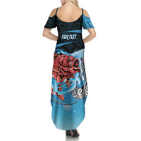 Personalised Snapper Fishing New Zealand Family Matching Summer Maxi Dress and Hawaiian Shirt Tamure Fish Hook Maori Pattern
