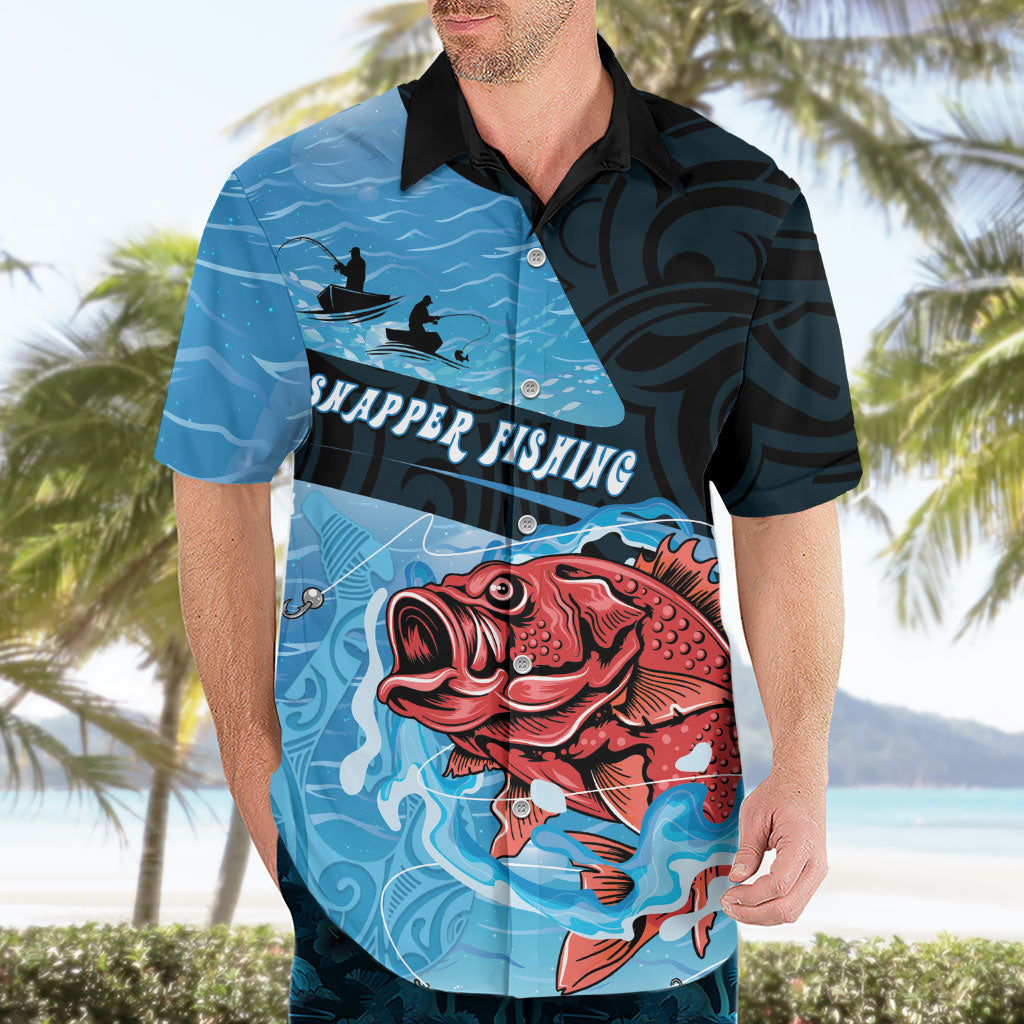 Personalised Snapper Fishing New Zealand Hawaiian Shirt Tamure Fish Hook Maori Pattern LT22 - Polynesian Pride