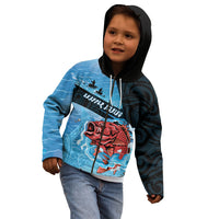 Personalised Snapper Fishing New Zealand Kid Hoodie Tamure Fish Hook Maori Pattern LT22 - Polynesian Pride