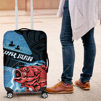 Snapper Fishing New Zealand Luggage Cover Tamure Fish Hook Maori Pattern LT22 Blue - Polynesian Pride