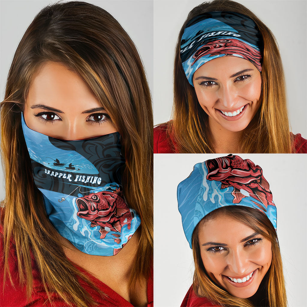 Snapper Fishing New Zealand Neck Gaiter Tamure Fish Hook Maori Pattern LT22 - Polynesian Pride