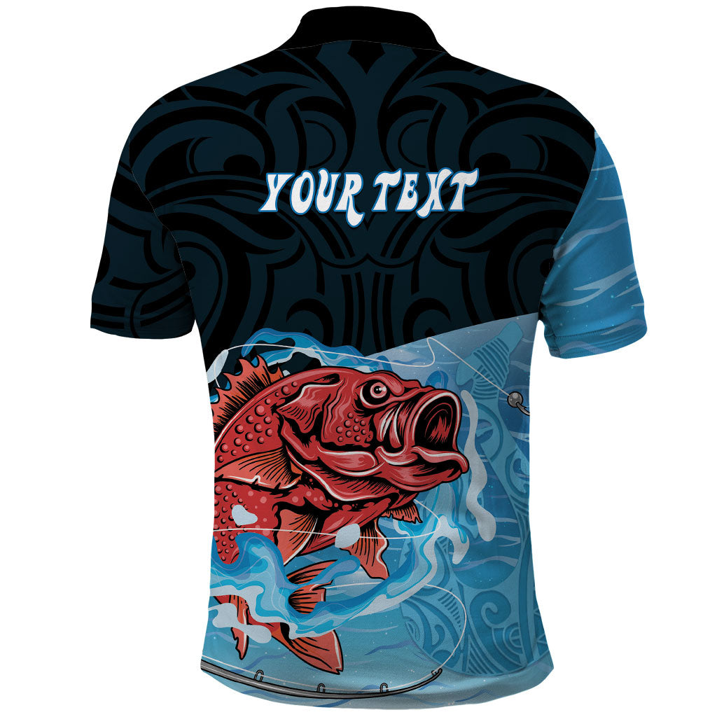 Personalised Snapper Fishing New Zealand Polo Shirt Tamure Fish Hook Maori Pattern LT22 - Polynesian Pride