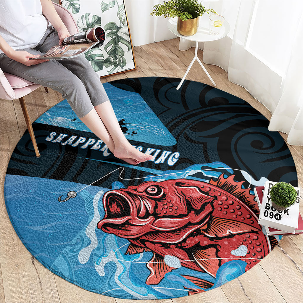 Snapper Fishing New Zealand Round Carpet Tamure Fish Hook Maori Pattern