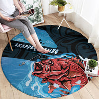 Snapper Fishing New Zealand Round Carpet Tamure Fish Hook Maori Pattern