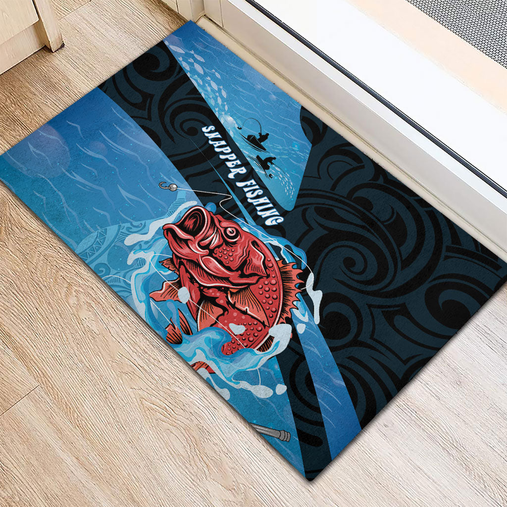 Snapper Fishing New Zealand Rubber Doormat Tamure Fish Hook Maori Pattern LT22 - Polynesian Pride