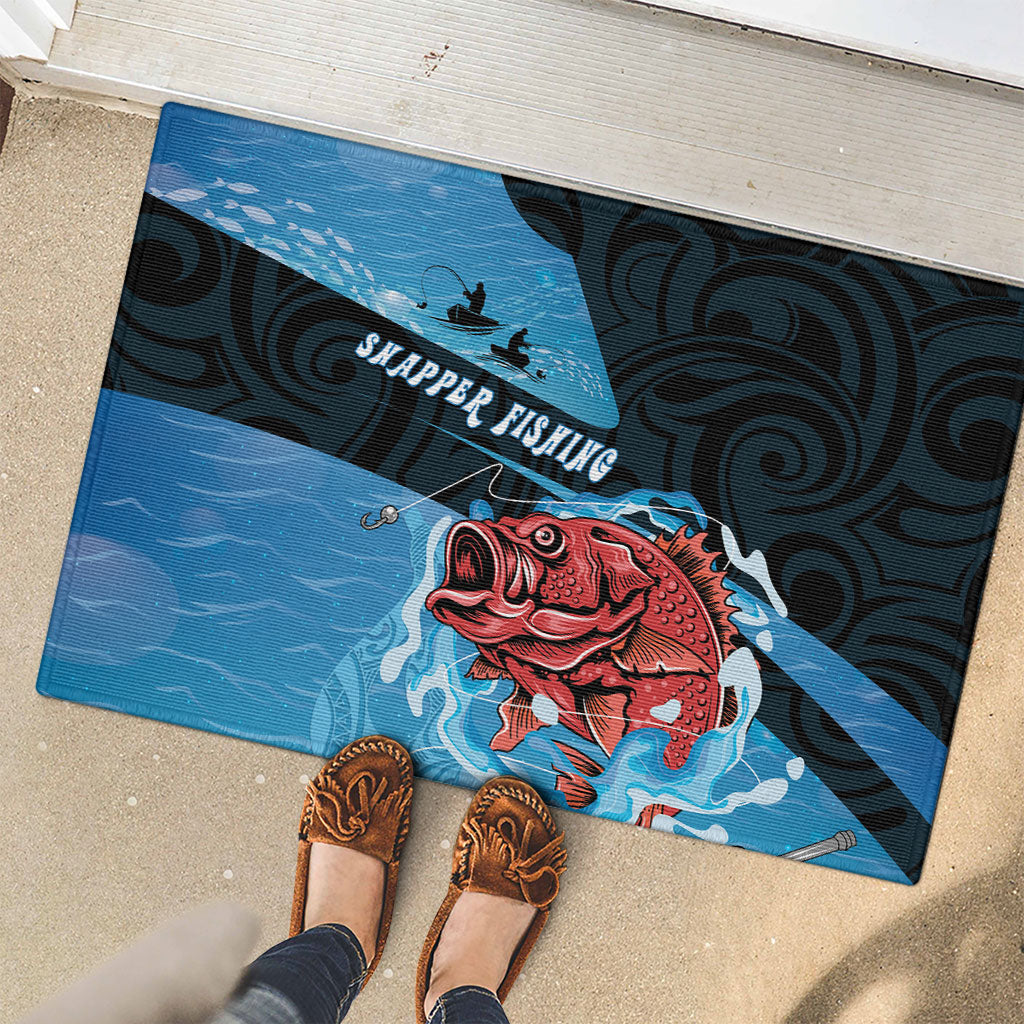Snapper Fishing New Zealand Rubber Doormat Tamure Fish Hook Maori Pattern LT22 - Polynesian Pride