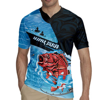 Personalised Snapper Fishing New Zealand Rugby Jersey Tamure Fish Hook Maori Pattern LT22 - Polynesian Pride