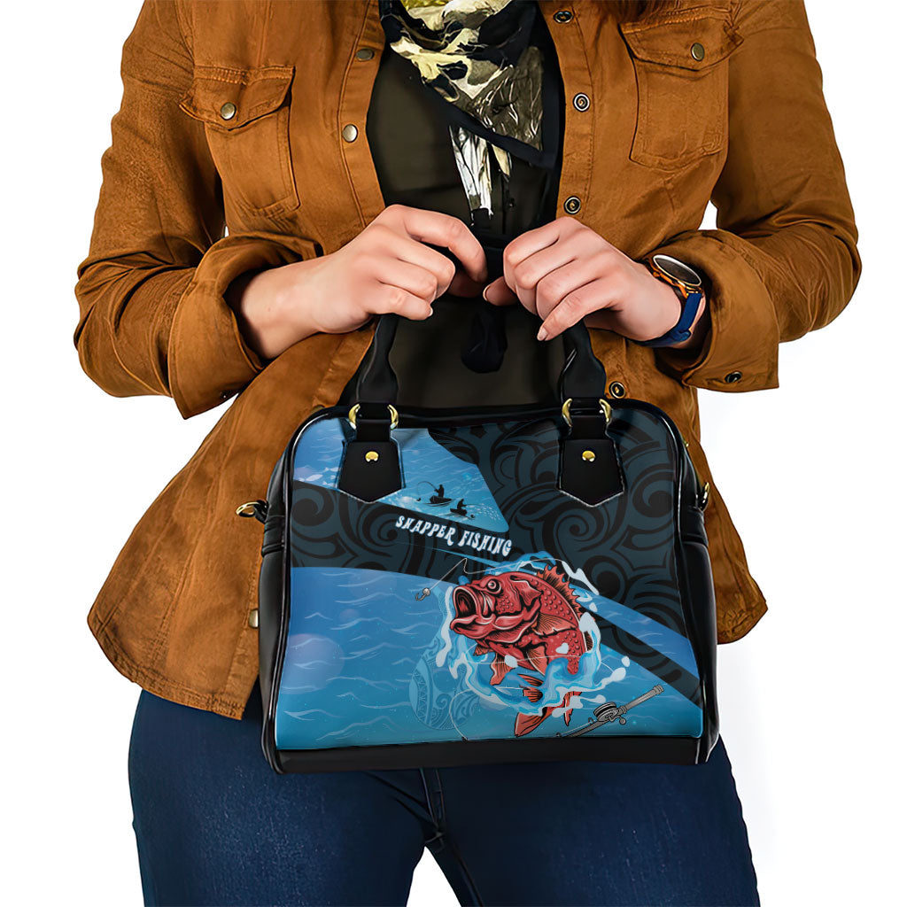 Snapper Fishing New Zealand Shoulder Handbag Tamure Fish Hook Maori Pattern LT22 - Polynesian Pride