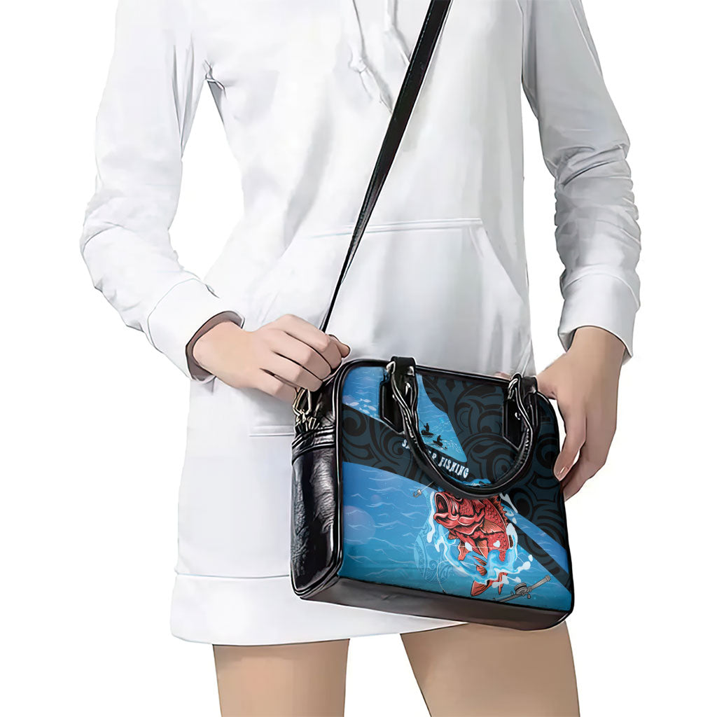 Snapper Fishing New Zealand Shoulder Handbag Tamure Fish Hook Maori Pattern LT22 - Polynesian Pride