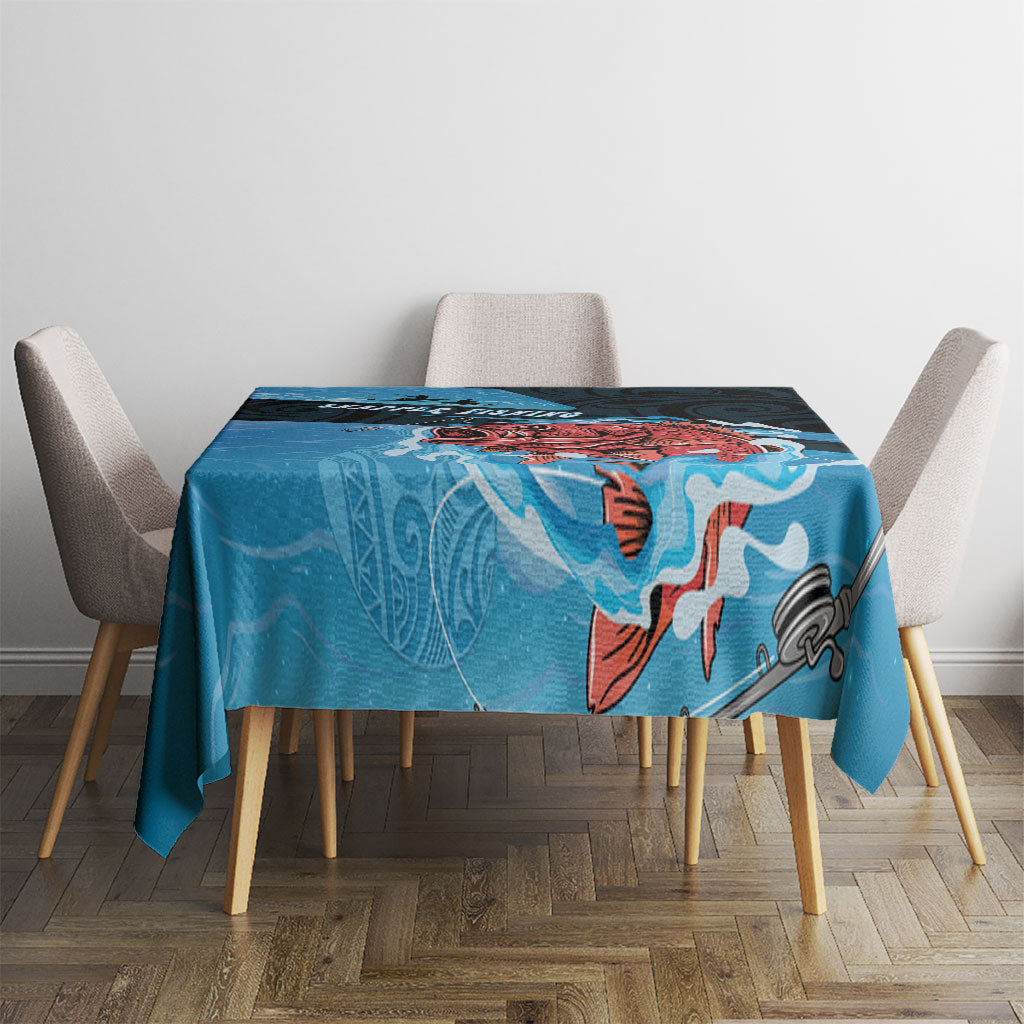 Snapper Fishing New Zealand Tablecloth Tamure Fish Hook Maori Pattern LT22 - Polynesian Pride