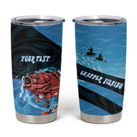 Personalised Snapper Fishing New Zealand Tumbler Cup Tamure Fish Hook Maori Pattern LT22 Blue - Polynesian Pride