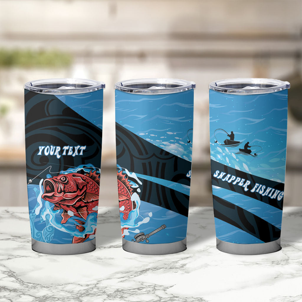 Personalised Snapper Fishing New Zealand Tumbler Cup Tamure Fish Hook Maori Pattern LT22 - Polynesian Pride