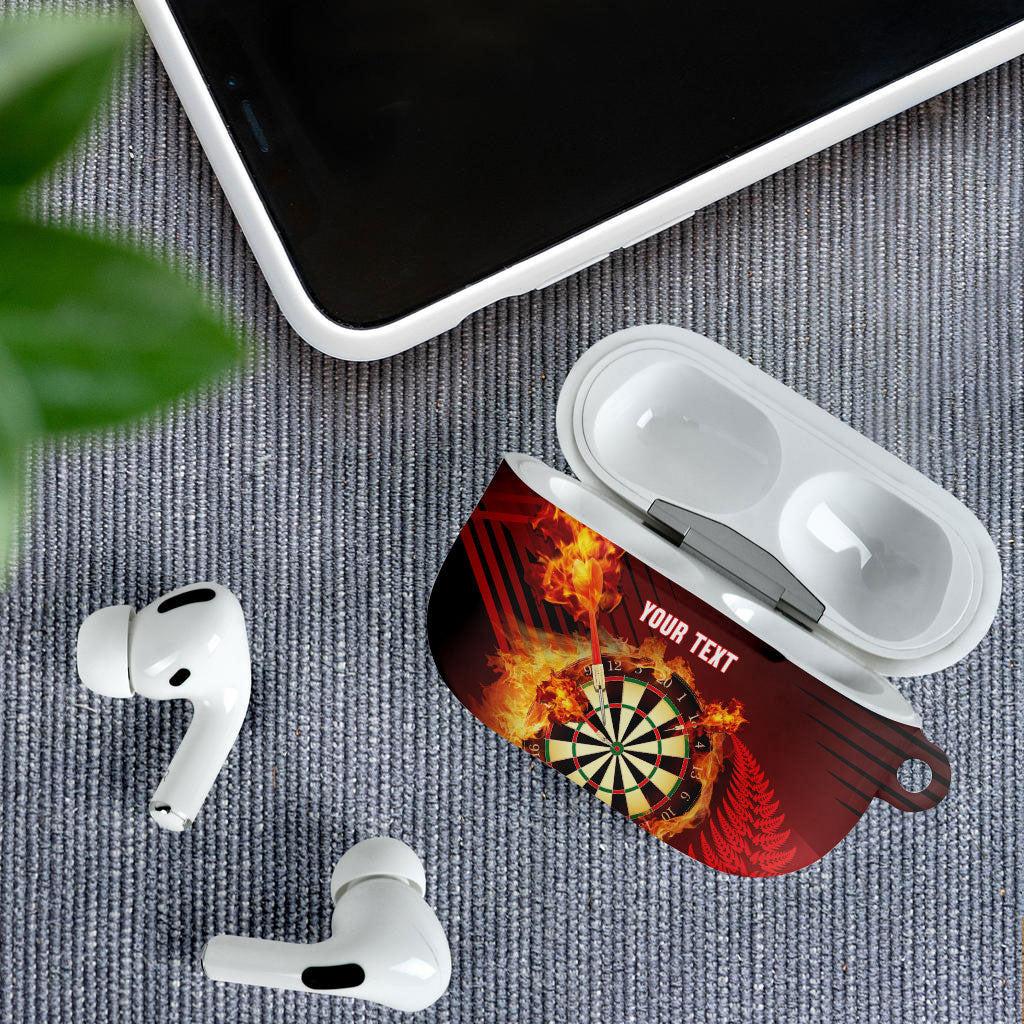 Personalised Darts New Zealand AirPods Case Silver Fern Red Color LT22 - Polynesian Pride