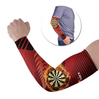 Personalised Darts New Zealand Arm Sleeves Silver Fern Red Color LT22 Set of 2 Red - Polynesian Pride