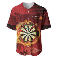 Personalised Darts New Zealand Baseball Jersey Silver Fern Red Color LT22 Red - Polynesian Pride