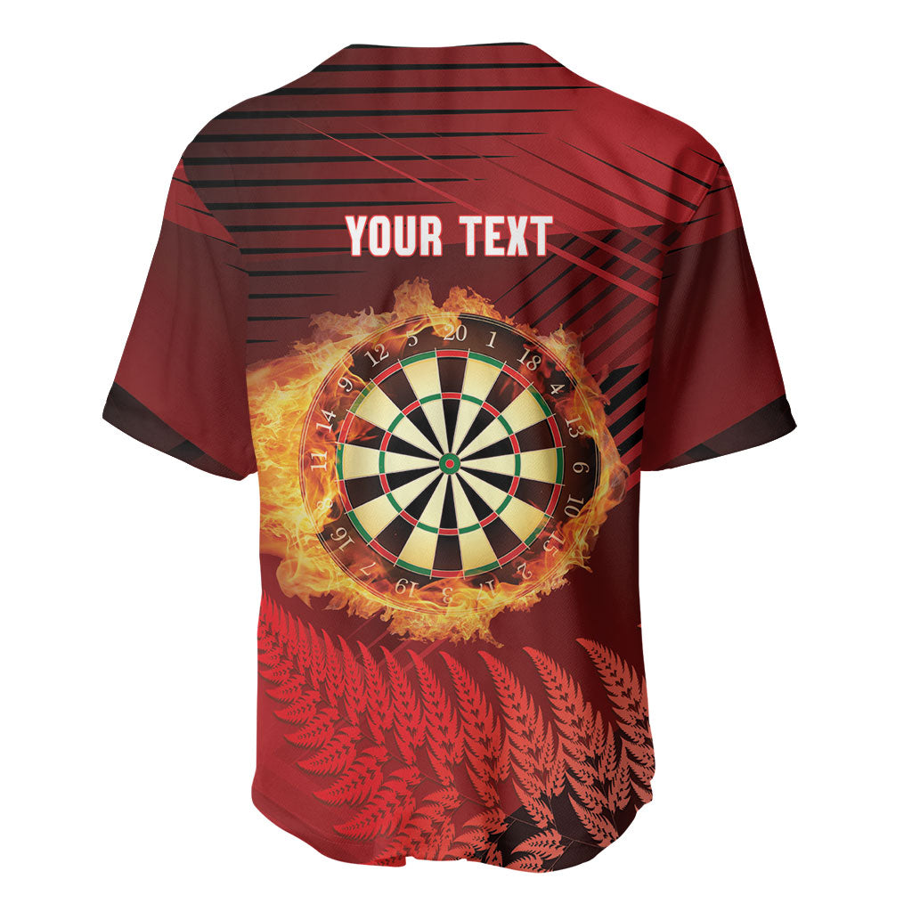 Personalised Darts New Zealand Baseball Jersey Silver Fern Red Color LT22 - Polynesian Pride