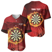 Personalised Darts New Zealand Baseball Jersey Silver Fern Red Color LT22 - Polynesian Pride