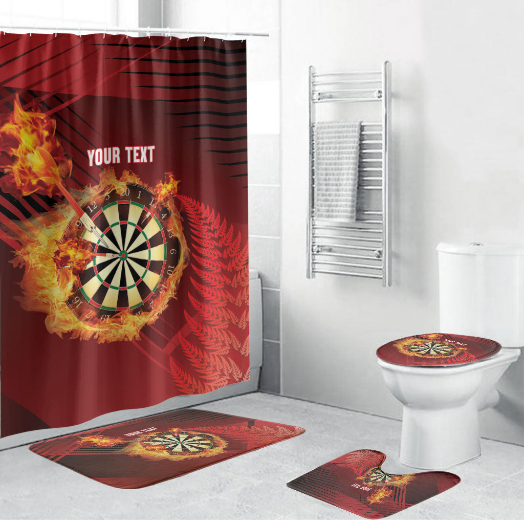 Personalised Darts New Zealand Bathroom Set Silver Fern Red Color LT22 Bathroom Set (4 pcs) Red - Polynesian Pride