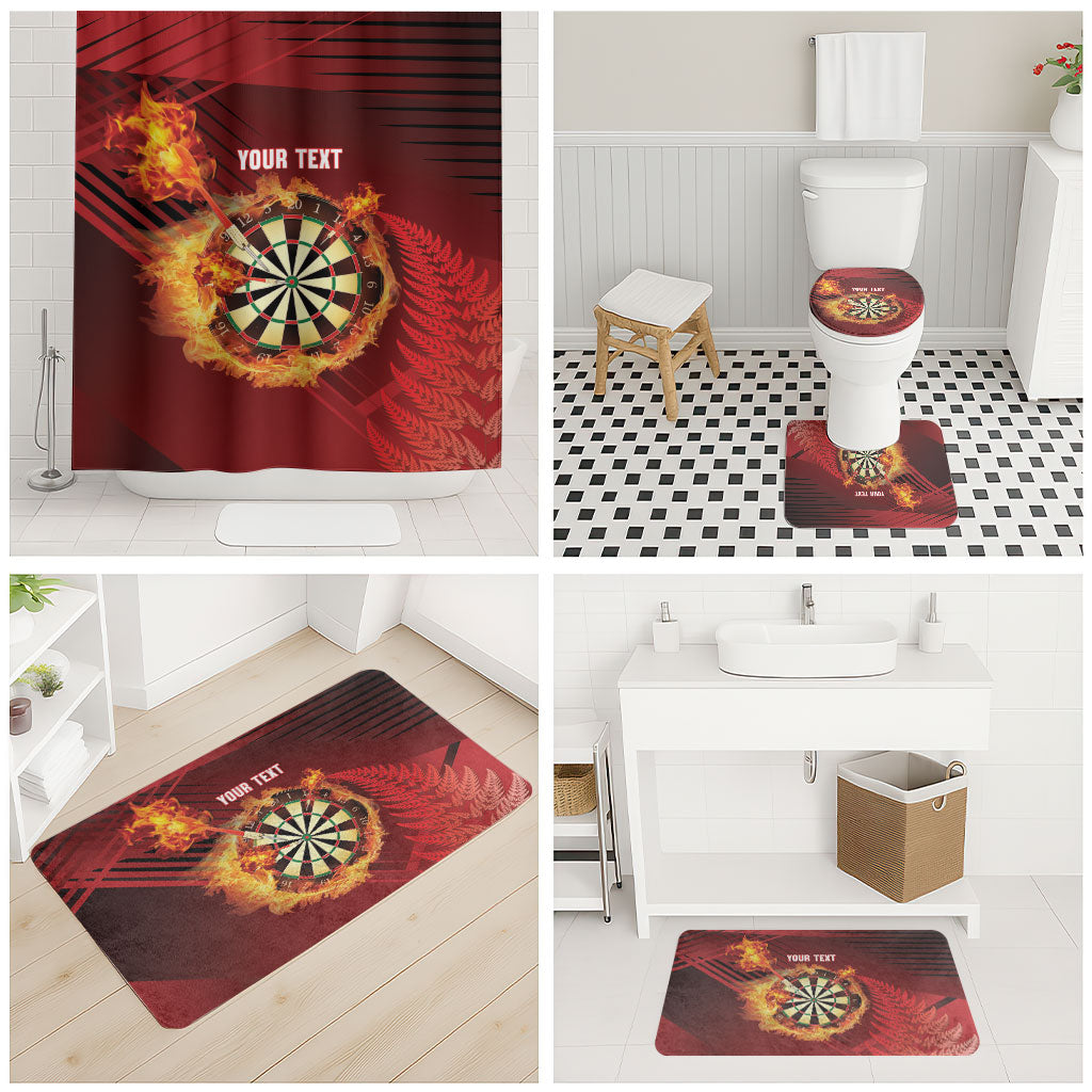 Personalised Darts New Zealand Bathroom Set Silver Fern Red Color LT22 - Polynesian Pride