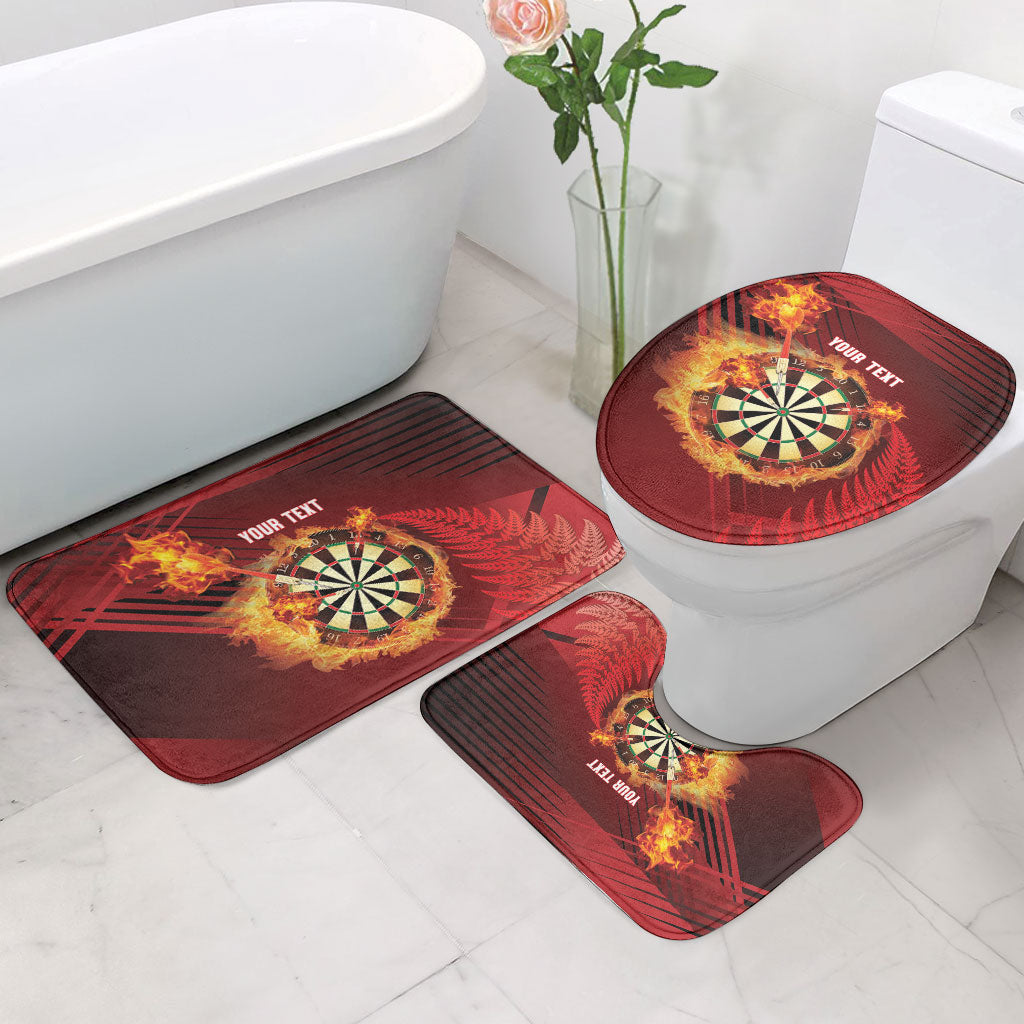 Personalised Darts New Zealand Bathroom Set Silver Fern Red Color LT22 - Polynesian Pride