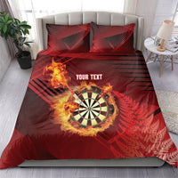 Personalised Darts New Zealand Bedding Set Silver Fern Red Color LT22 - Polynesian Pride