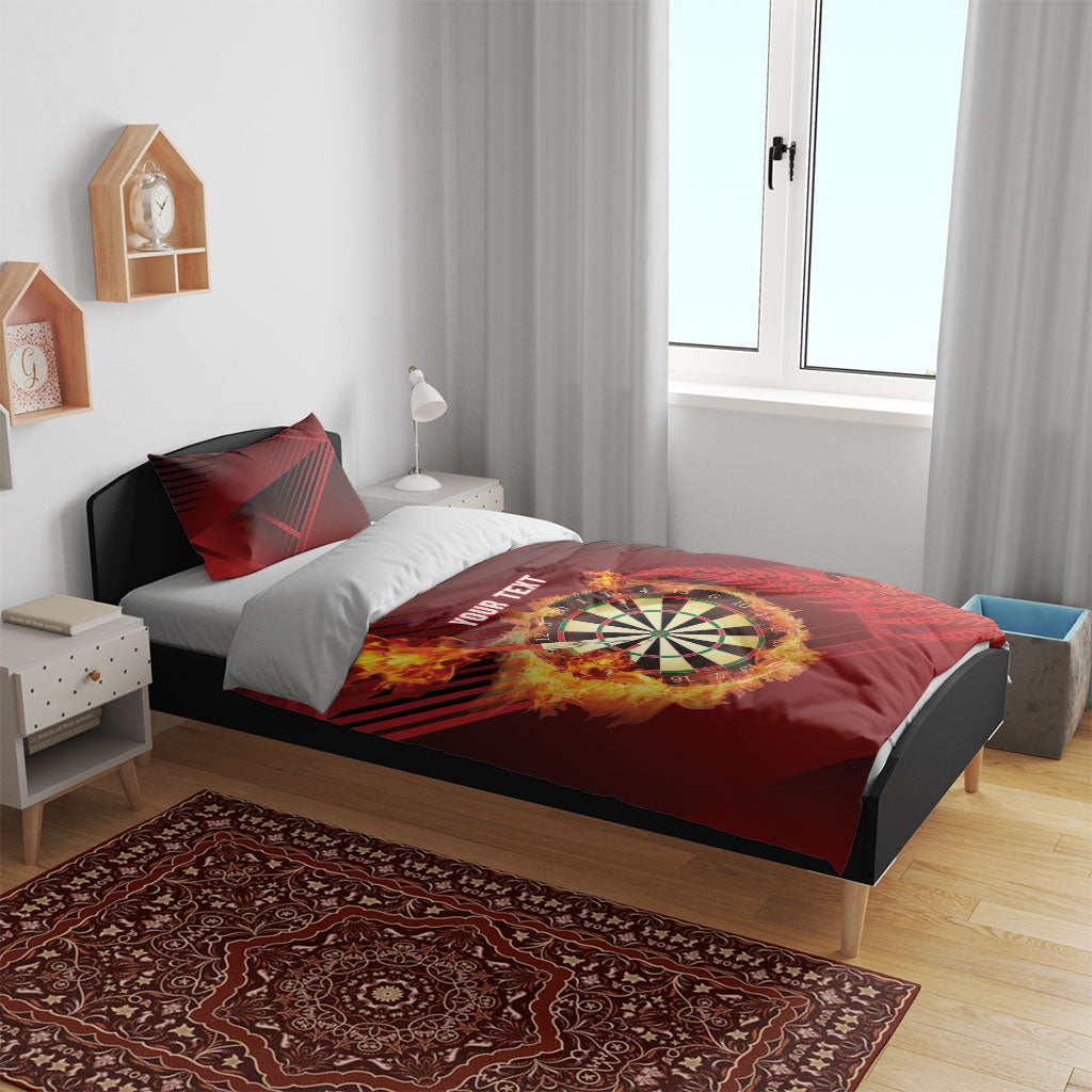Personalised Darts New Zealand Bedding Set Silver Fern Red Color LT22 - Polynesian Pride