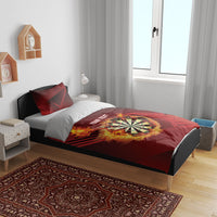 Personalised Darts New Zealand Bedding Set Silver Fern Red Color LT22 - Polynesian Pride