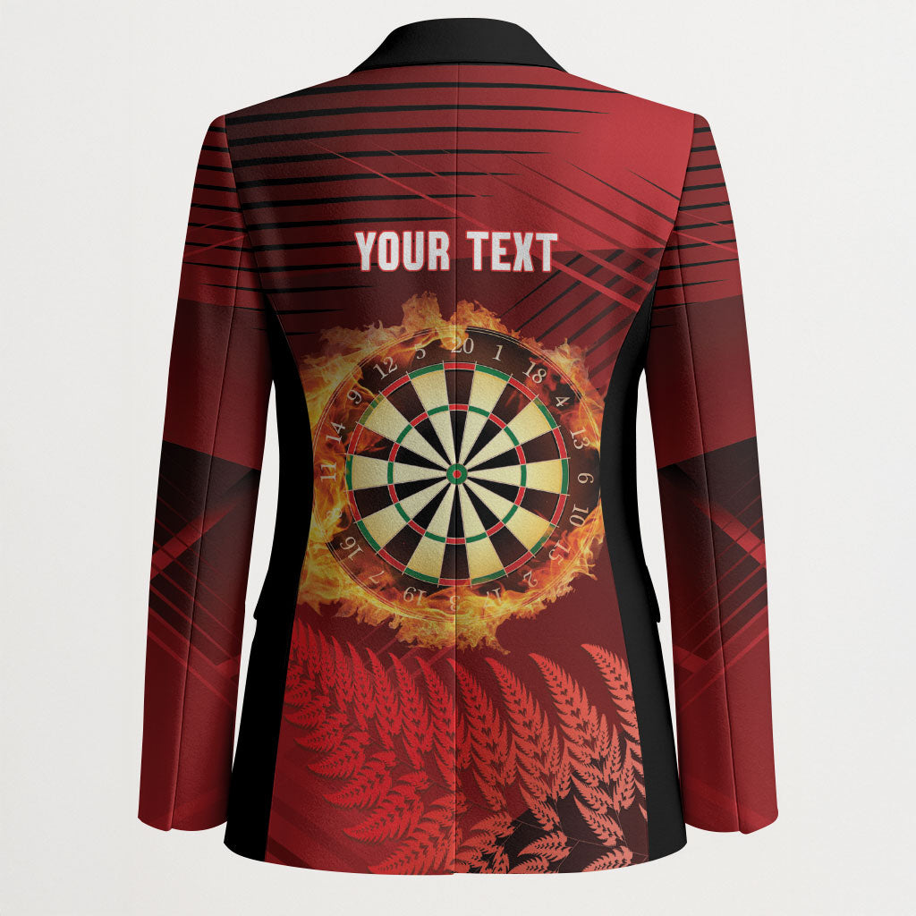 Personalised Darts New Zealand Blazer Silver Fern Red Color LT22 - Polynesian Pride