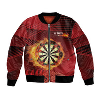 Personalised Darts New Zealand Bomber Jacket Silver Fern Red Color LT22 Unisex Red - Polynesian Pride